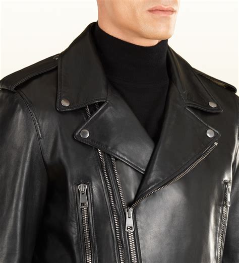 gucci mens waxed jacket|Gucci leather jacket price.